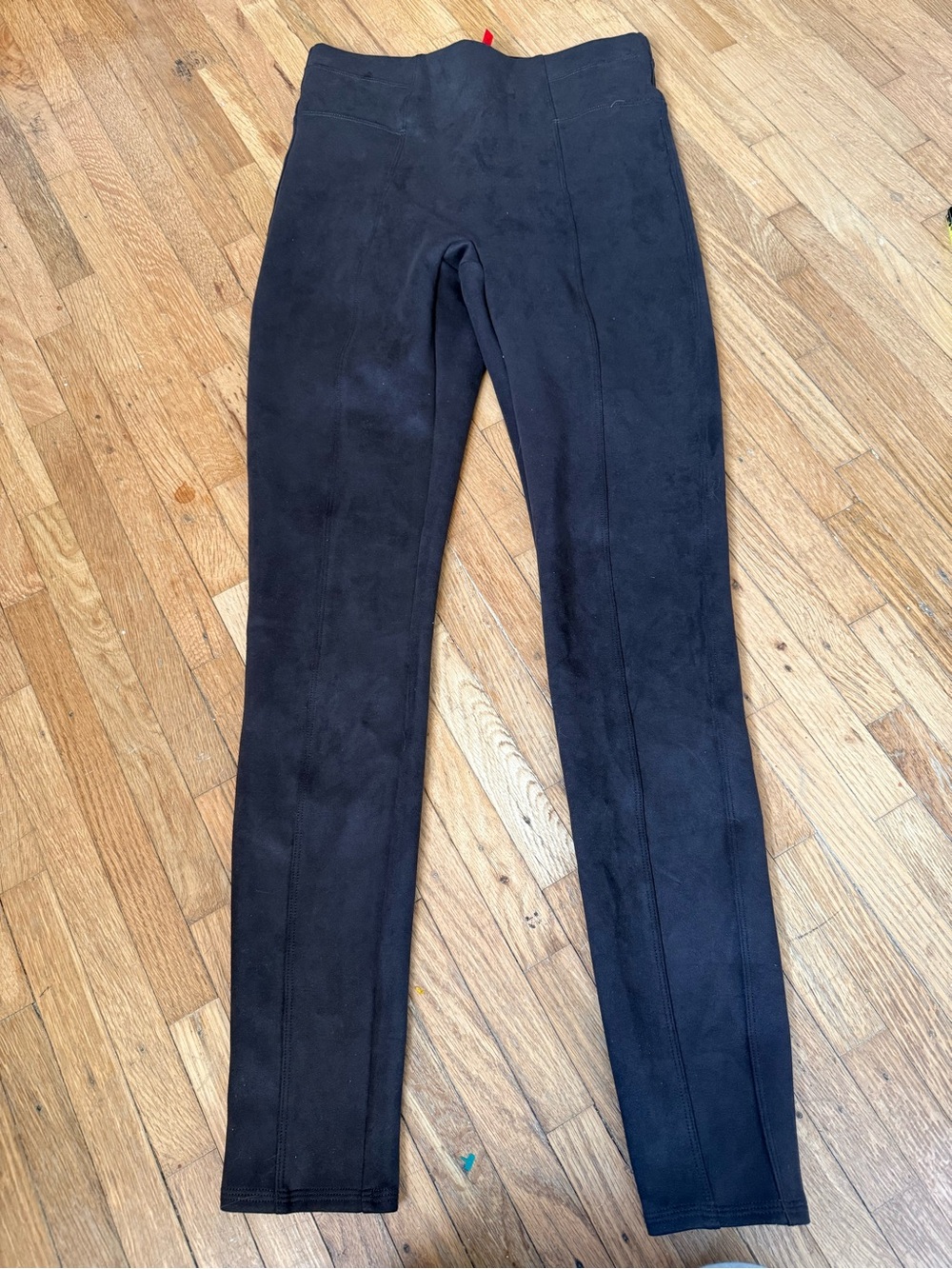 SPANX Brown High-Waist Shaping Leggings with Red Logo Tag